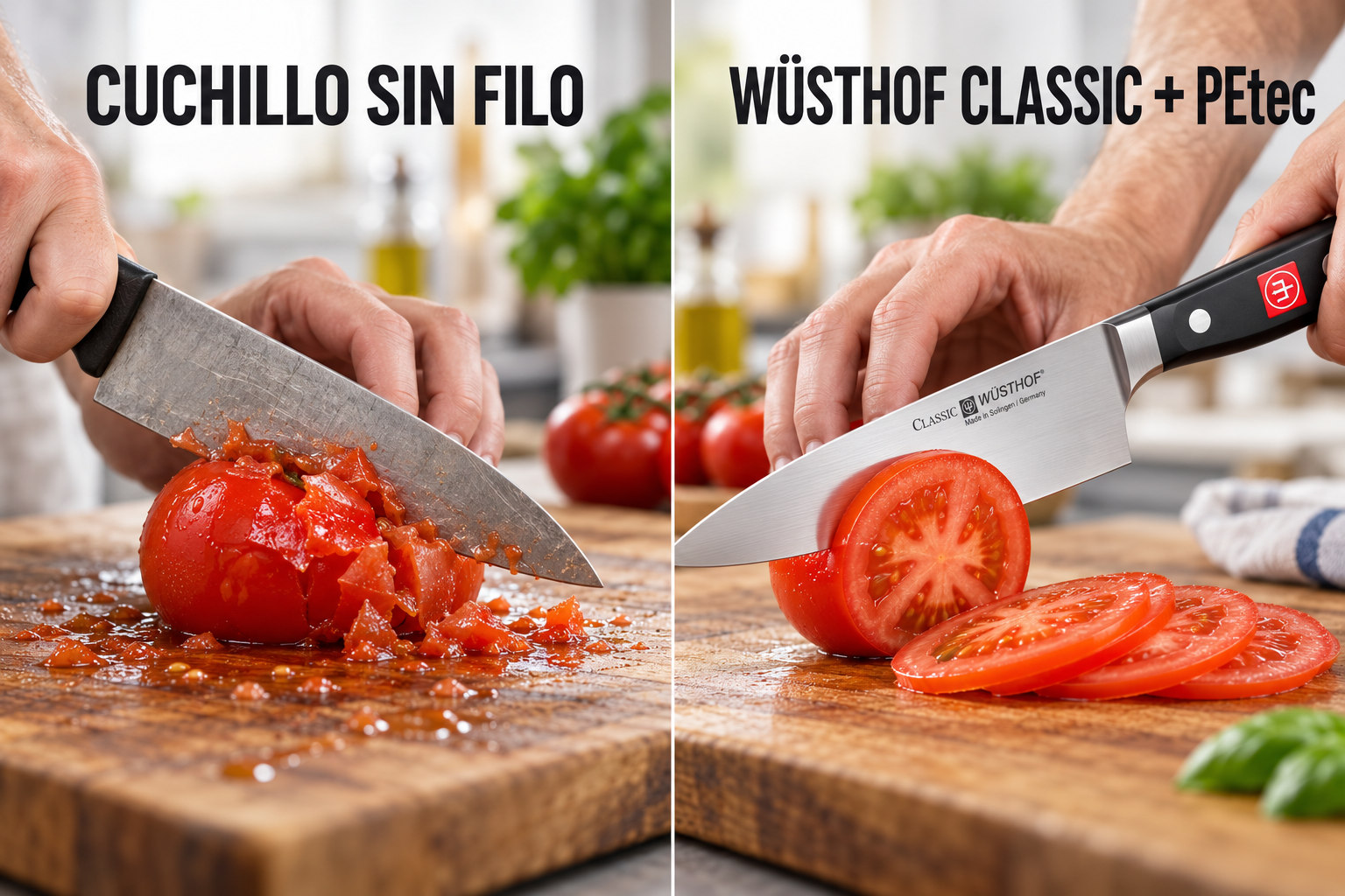 Preparación con cuchillo de chef